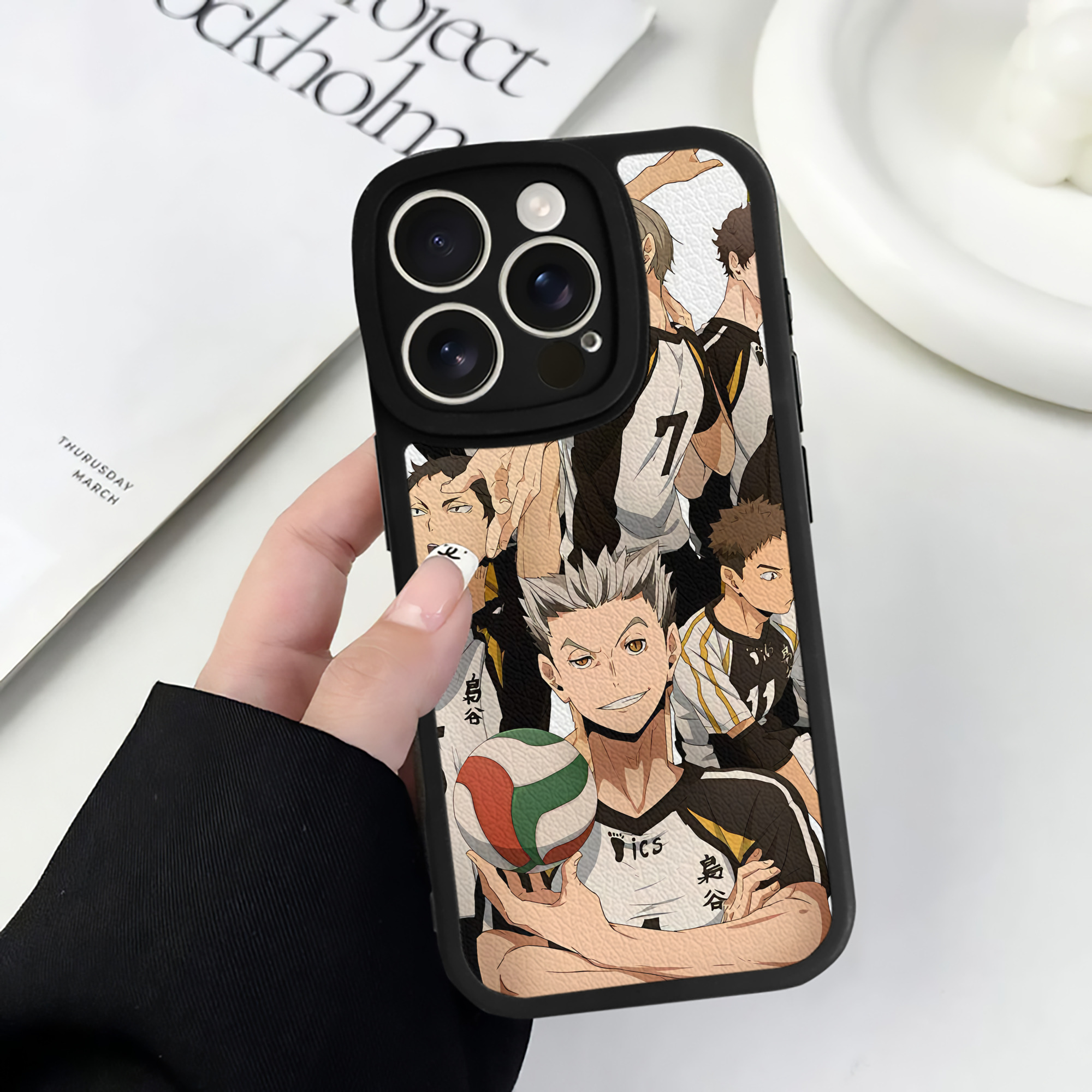 （画像用） ハイキュー!! Haikyu!! 【iPhone 16シリーズ対応】シリコンスマホケース（レザー調） 材質：シリコン